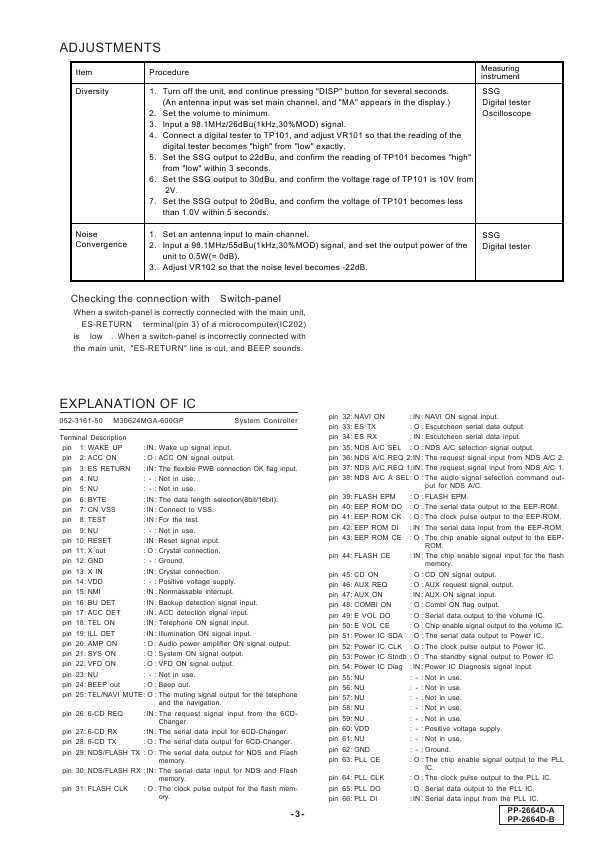 Сервисная инструкция Clarion PP-2664D