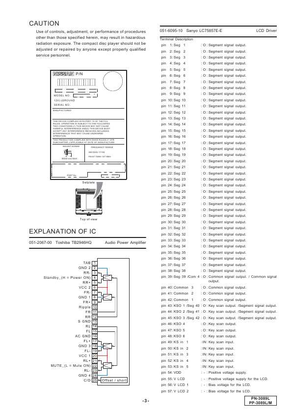 Сервисная инструкция Clarion PP-3089LA, PN-3089LA, PP-3089MA