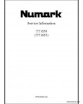 Сервисная инструкция NUMARK TT1625, TT1650, SCH