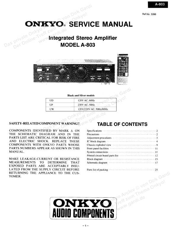 Сервисная инструкция Onkyo A-8830