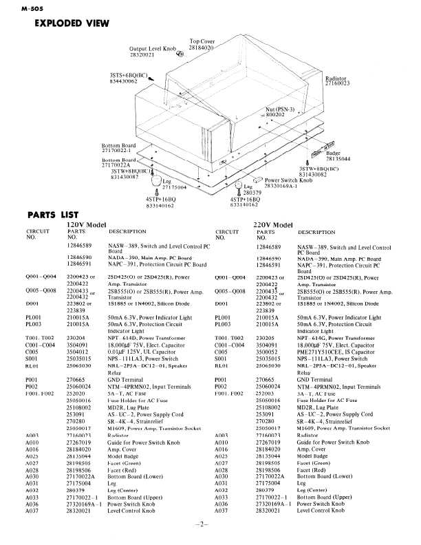 Сервисная инструкция Onkyo M-505