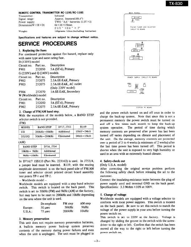 Сервисная инструкция Onkyo TX-830, TX-830M