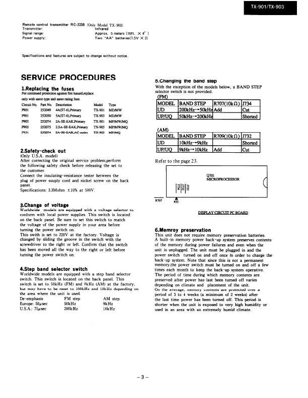 Сервисная инструкция Onkyo TX-901, TX-903