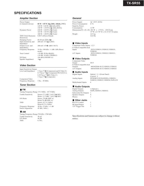 Сервисная инструкция Onkyo TX-SR55