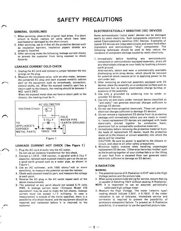 Сервисная инструкция Panasonic AG-EZ1E
