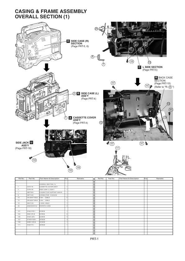 Сервисная инструкция Panasonic AJ-HDX900 PARTS LIST