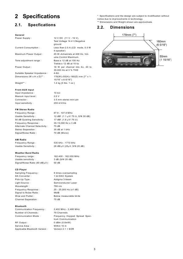 Сервисная инструкция Panasonic CQ-BT5107U