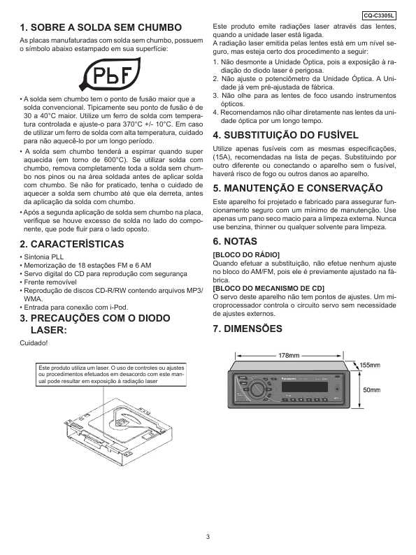 Сервисная инструкция Panasonic CQ-C3305L