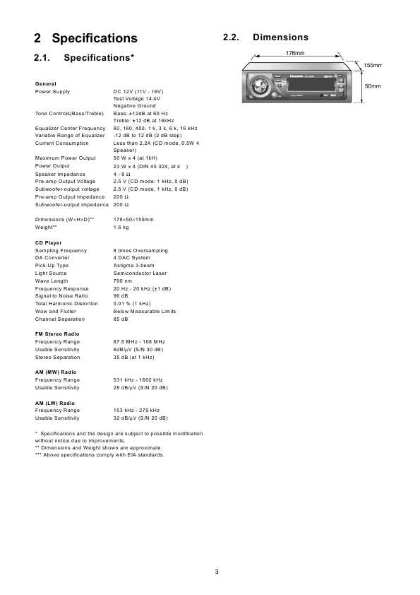 Сервисная инструкция Panasonic CQ-C7353N