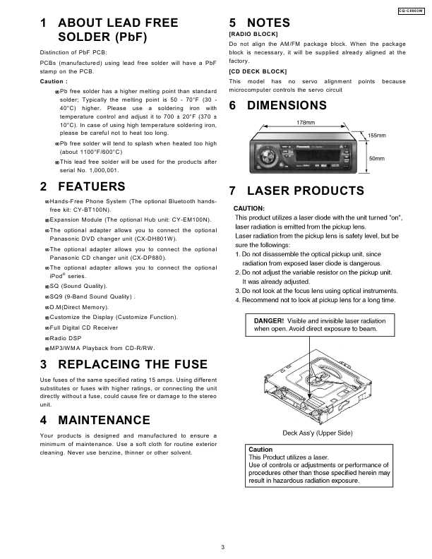 Сервисная инструкция Panasonic CQ-C8803W