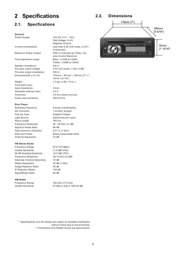 Сервисная инструкция Panasonic CQ-CP137U