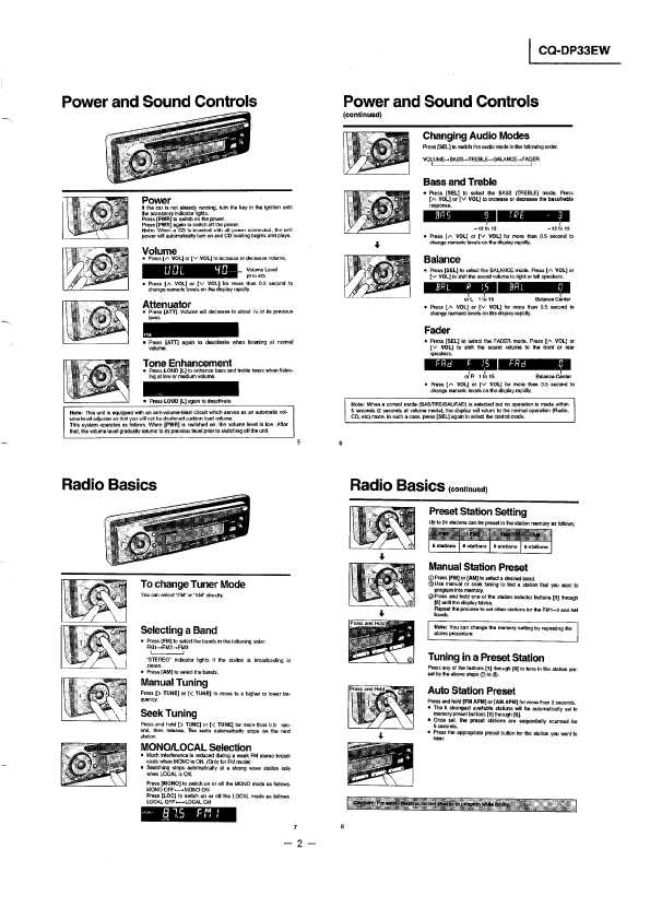 Сервисная инструкция Panasonic CQ-DP33EW