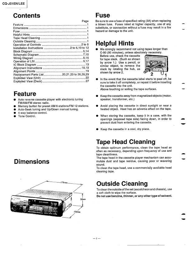 Сервисная инструкция Panasonic CQ-J01EN/LEE