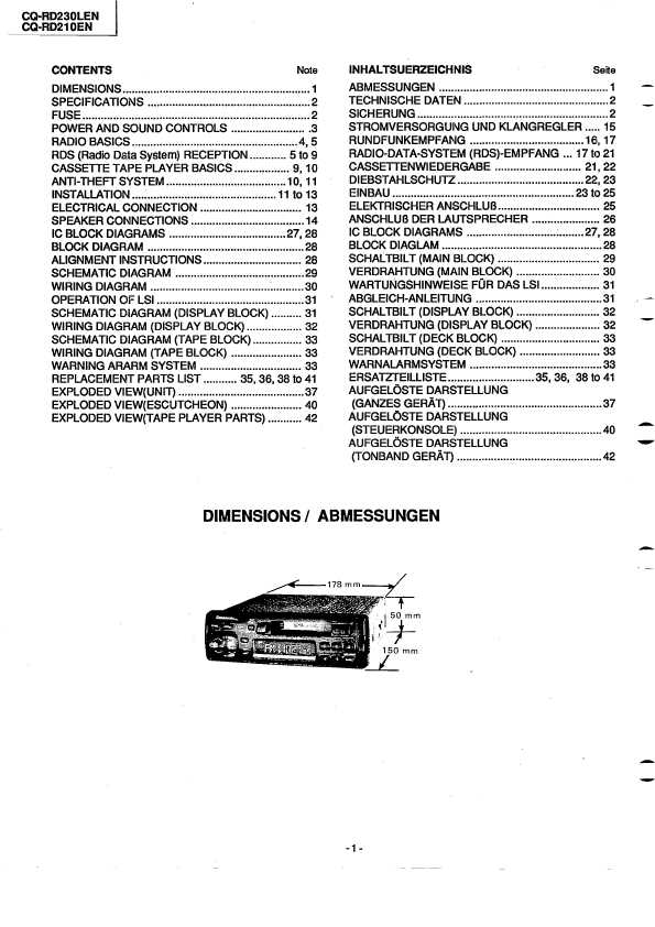 Сервисная инструкция Panasonic CQ-RD210EN, CQ-RD230LEN