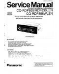 Сервисная инструкция Panasonic CQ-RDP830LEN, CQ-RDP855LEN