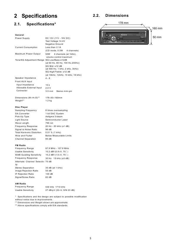 Сервисная инструкция Panasonic CQ-RX120U