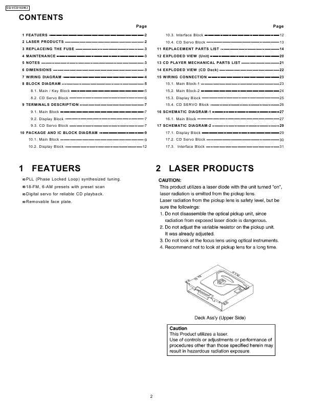 Сервисная инструкция Panasonic CQ-VCD163WJ