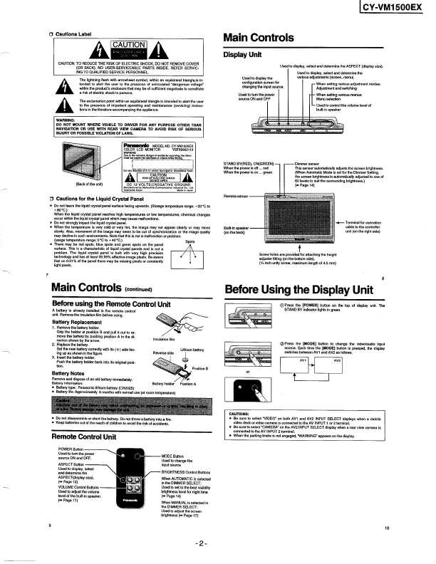 Сервисная инструкция Panasonic CY-VM1500EX