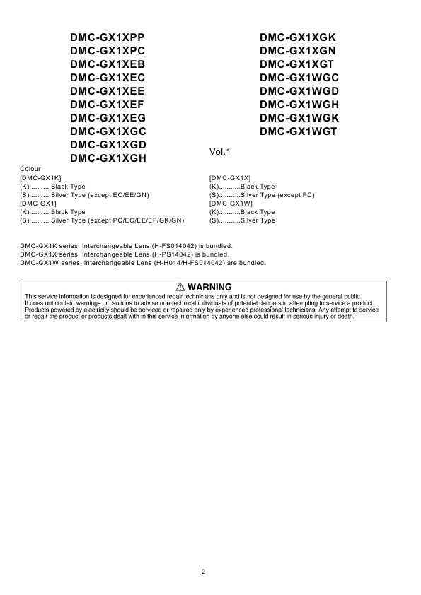 Сервисная инструкция Panasonic DMC-GX1 (KPEG)