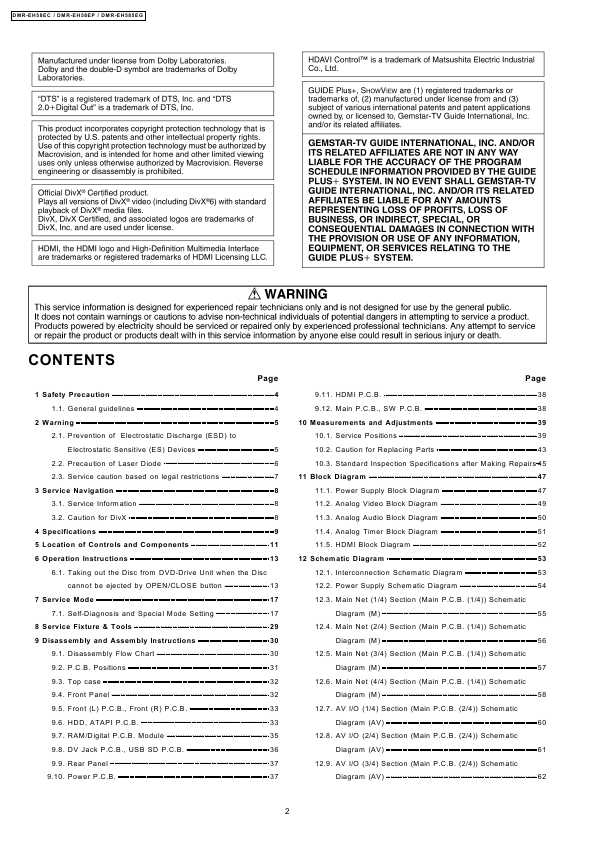 Сервисная инструкция Panasonic DMR-EH58EC, DMR-EH58EP, DMR-EH585EG