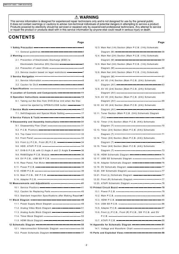 Сервисная инструкция Panasonic DMR-EX71SEG, DMR-EX81SEG