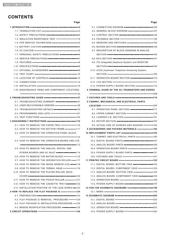 Сервисная инструкция Panasonic KX-FP158RU