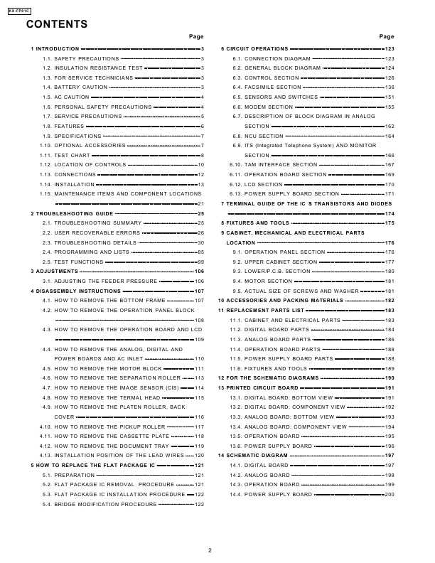 Сервисная инструкция Panasonic KX-FP81C