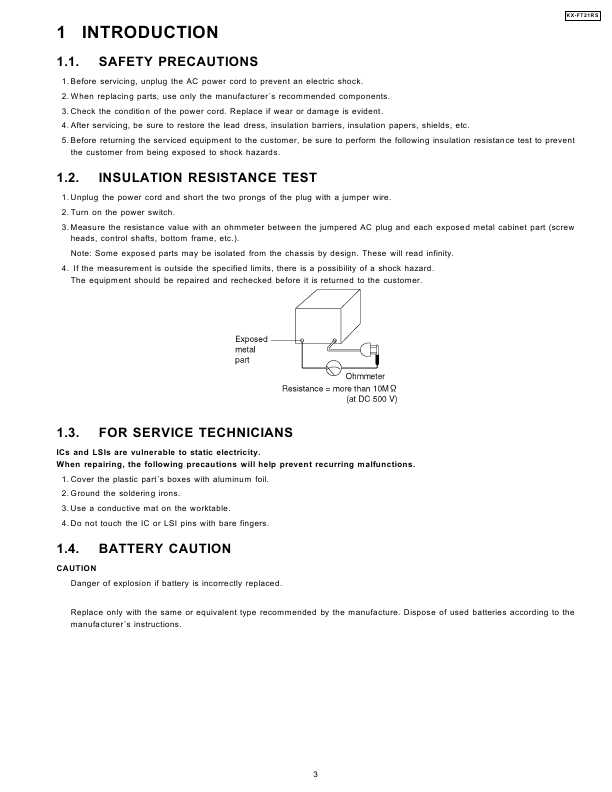 Сервисная инструкция Panasonic KX-FT21RS