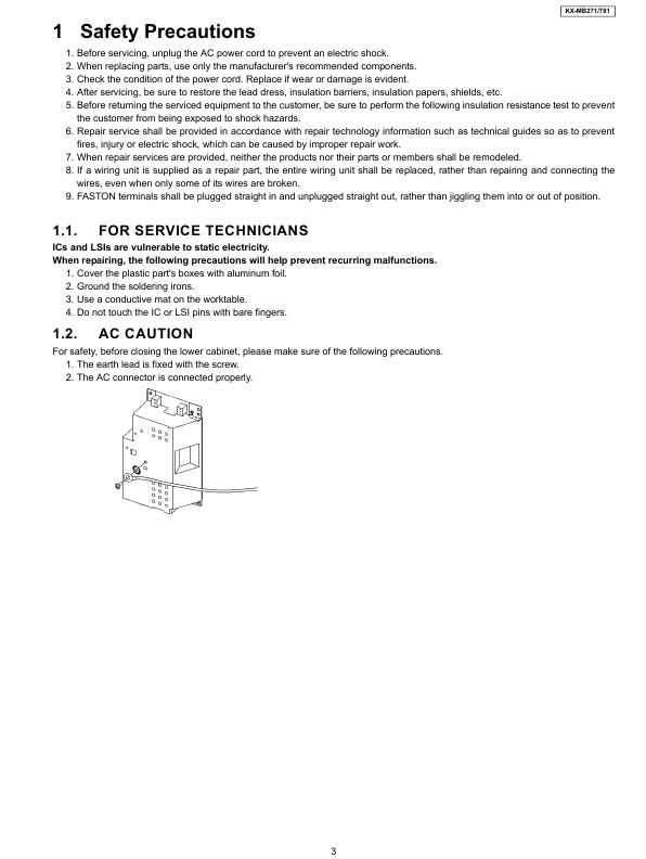 Сервисная инструкция Panasonic KX-MB271, KX-MB781