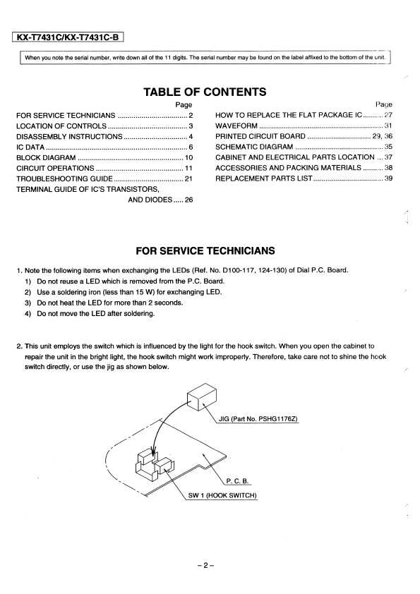 Сервисная инструкция Panasonic KX-T7431C