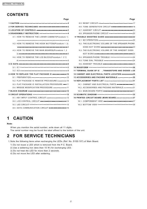 Сервисная инструкция Panasonic KX-T7565