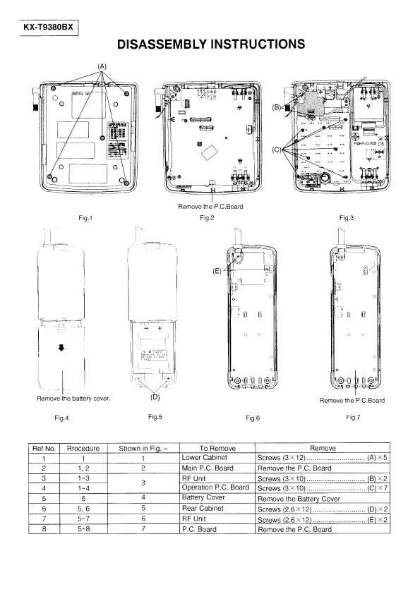 Сервисная инструкция Panasonic KX-T9380BX