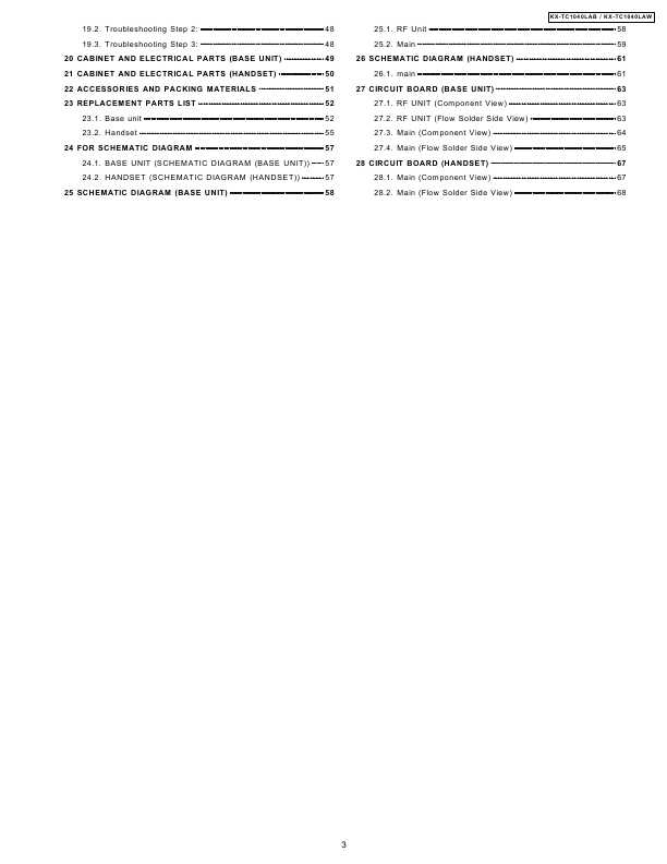 Сервисная инструкция Panasonic KX-TC1040LA