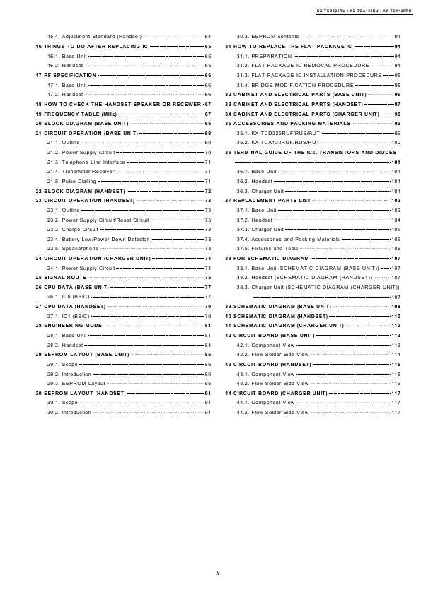 Сервисная инструкция Panasonic KX-TCD325RU, KX-TCA130RU, KX-TCA132RU