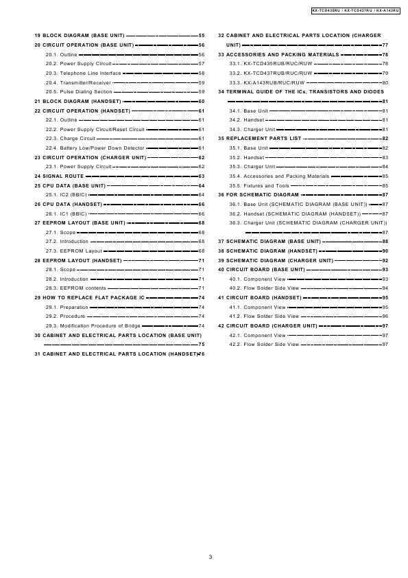 Сервисная Инструкция Panasonic KX-TCD435RU, KX-TCD437RU - Panasonic