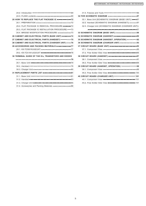 Сервисная инструкция Panasonic KX-TCD816UA, KX-TCA181UA