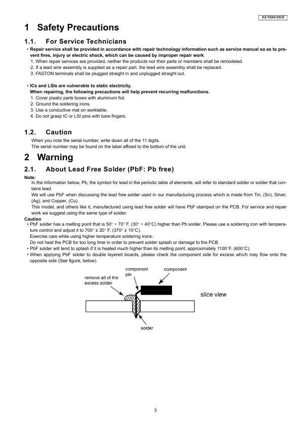 Сервисная инструкция Panasonic KX-TDA0155CE