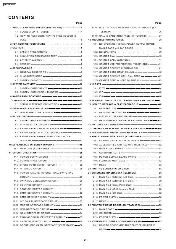 Сервисная инструкция Panasonic KX-TEA308