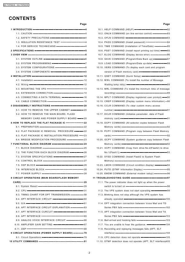 Сервисная инструкция Panasonic KX-TVP50CE, KX-TVP52CE