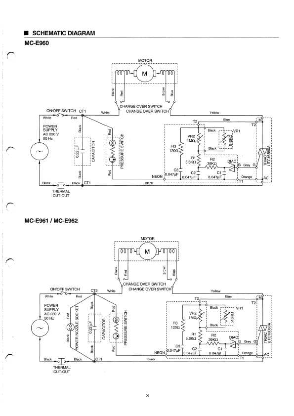 Сервисная инструкция Panasonic MC-E960, MC-E961, MC-E962