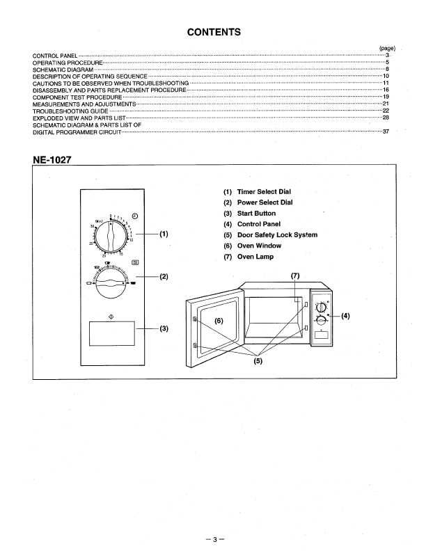 Сервисная инструкция Panasonic NE-1027, NE-1037