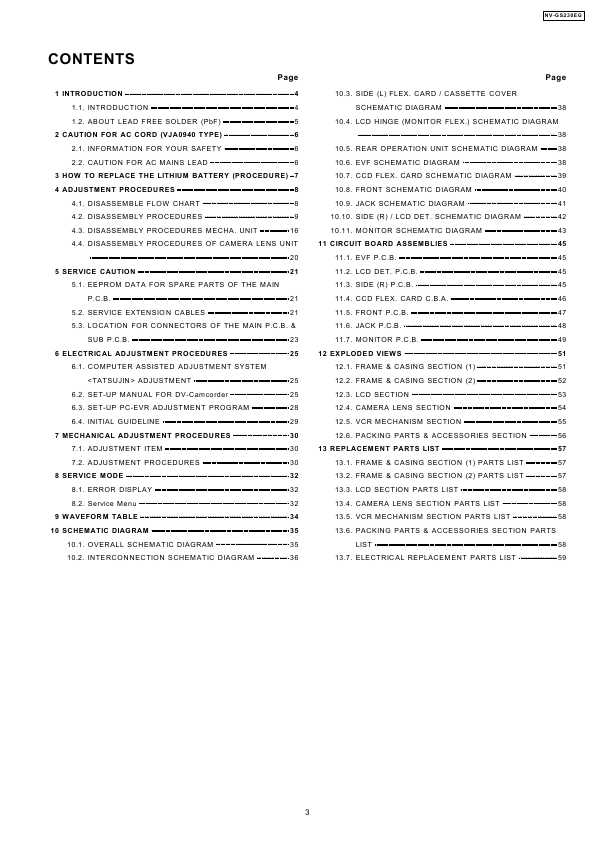 Сервисная инструкция Panasonic NV-GS230, NV-GS238