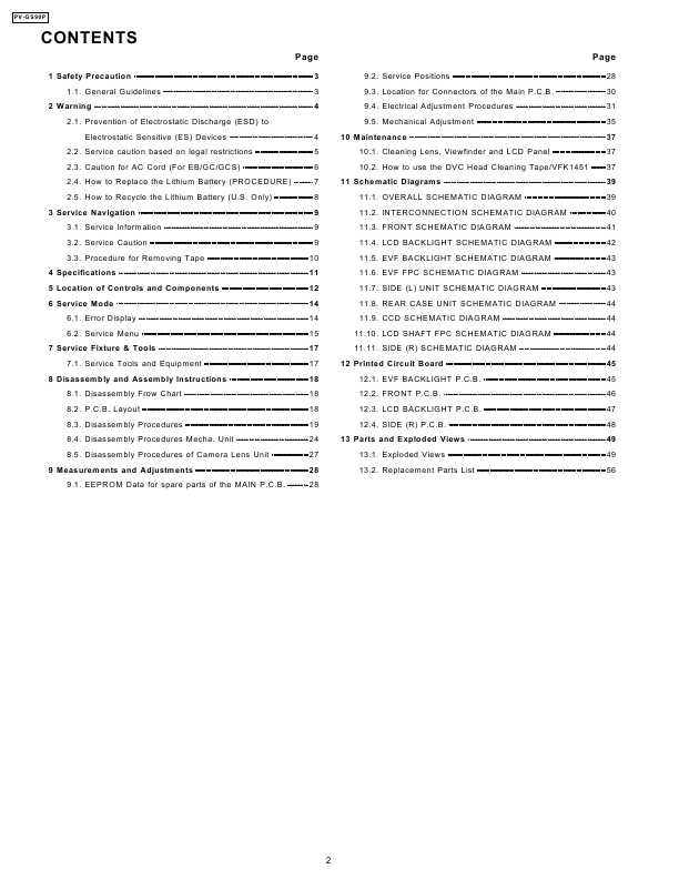 Сервисная инструкция Panasonic PV-GS90P