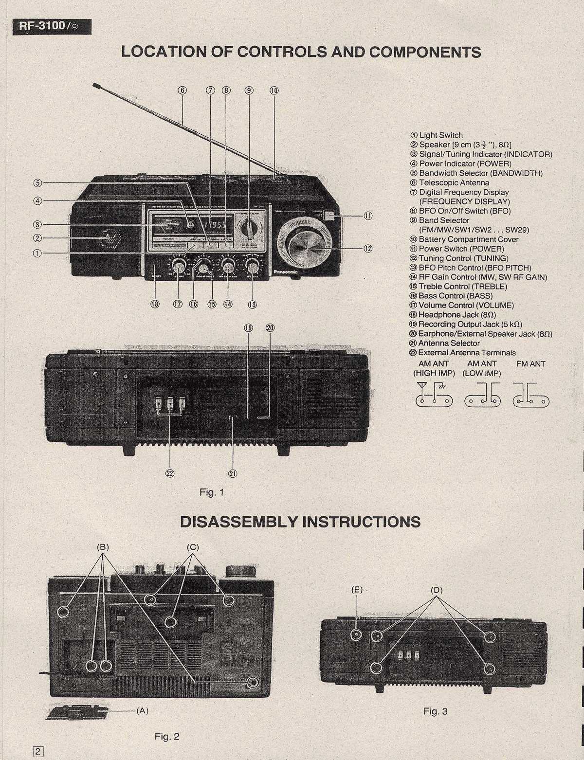 Сервисная инструкция Panasonic RF-3100