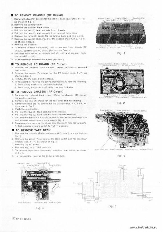 Сервисная инструкция PANASONIC RF-5410DLBS