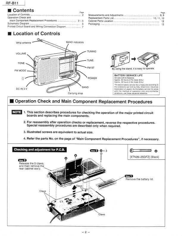 Сервисная инструкция Panasonic RF-B11