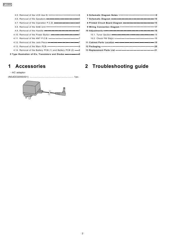 Сервисная инструкция Panasonic RF-D3EB