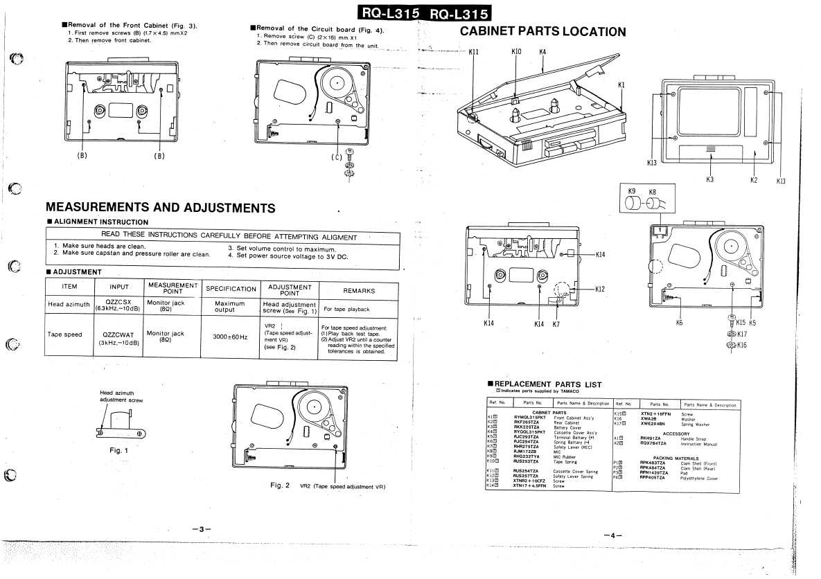 Сервисная инструкция Panasonic RQ-L315