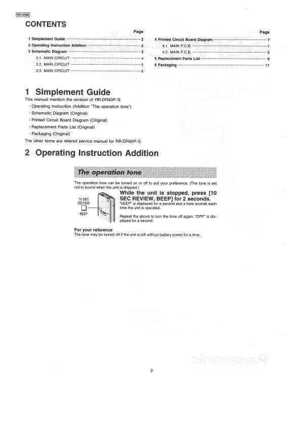 Сервисная инструкция Panasonic RR-DR60