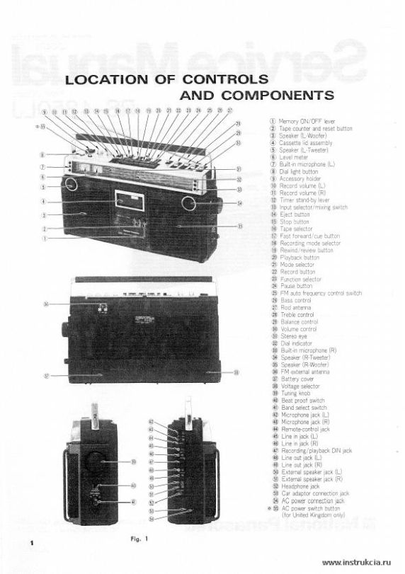 Сервисная инструкция PANASONIC RS-4350LJ